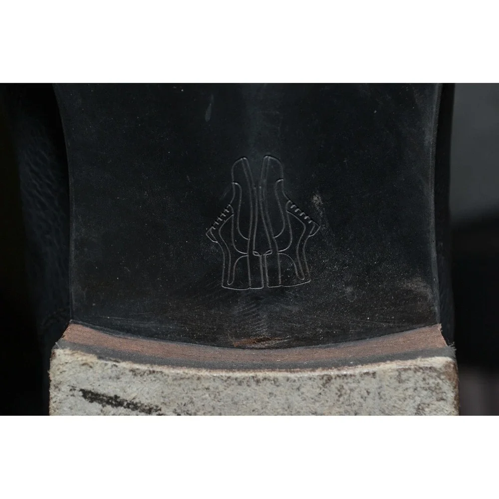 Di Bianco Shoes Mens 10 Black‎ Leather Slip On Dress Rubber Sole Loafers - Italy